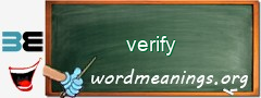 WordMeaning blackboard for verify